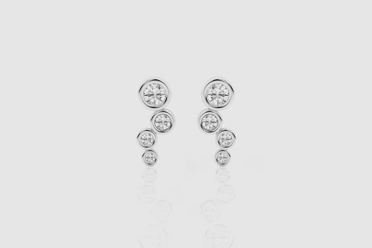 Natural Diamond | 1/2 ctw Round Bezel Stud Earrings