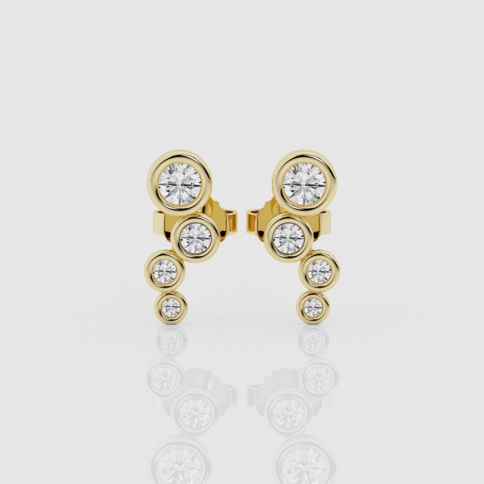 Natural Diamond | 1/2 ctw Round Bezel Stud Earrings