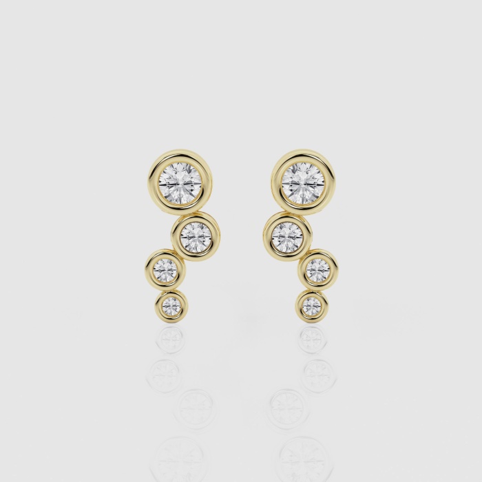 Natural Diamond | 1/2 ctw Round Bezel Stud Earrings