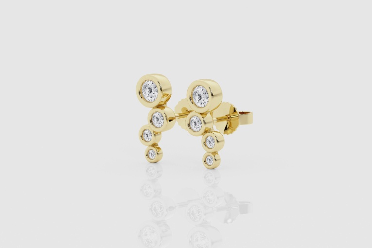 Natural Diamond | 1/2 ctw Round Bezel Stud Earrings