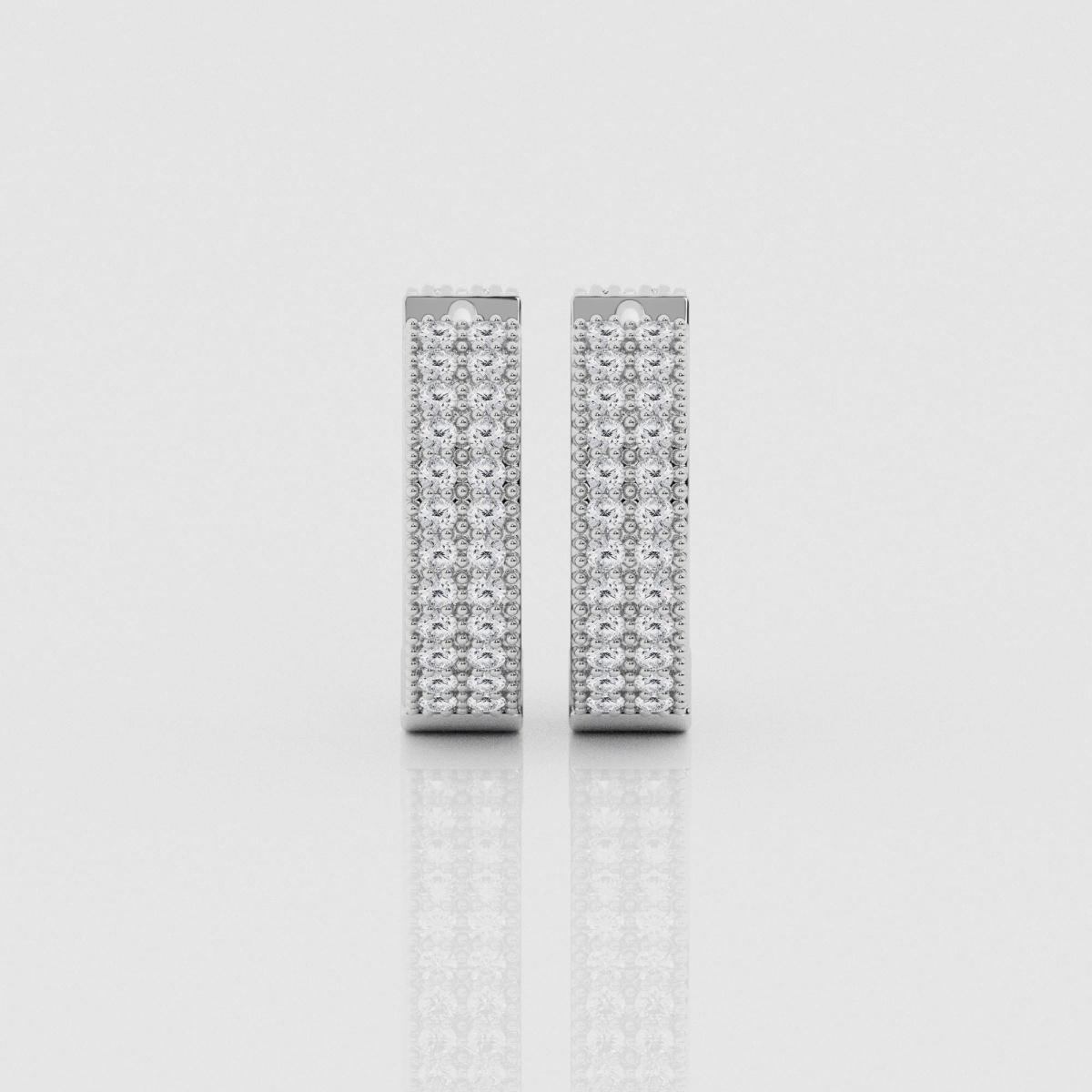 Natural Diamond | 2/3 ctw Round Double Sided Huggie Hoop Earrings