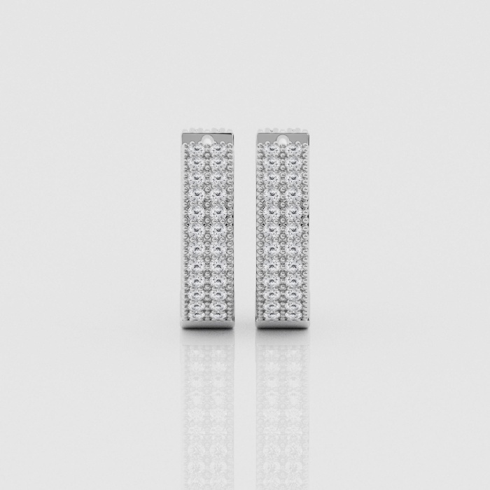 Natural Diamond | 2/3 ctw Round Double Sided Huggie Hoop Earrings