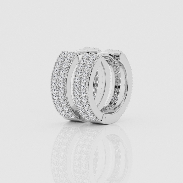 Natural Diamond | 2/3 ctw Round Double Sided Huggie Hoop Earrings