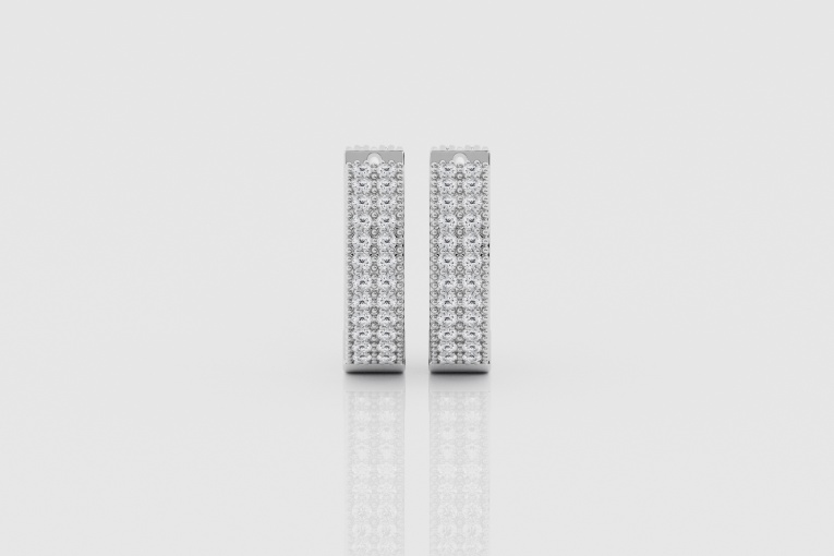 Natural Diamond | 2/3 ctw Round Double Sided Huggie Hoop Earrings