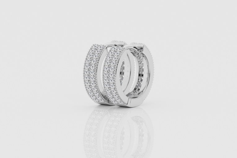 Natural Diamond | 2/3 ctw Round Double Sided Huggie Hoop Earrings