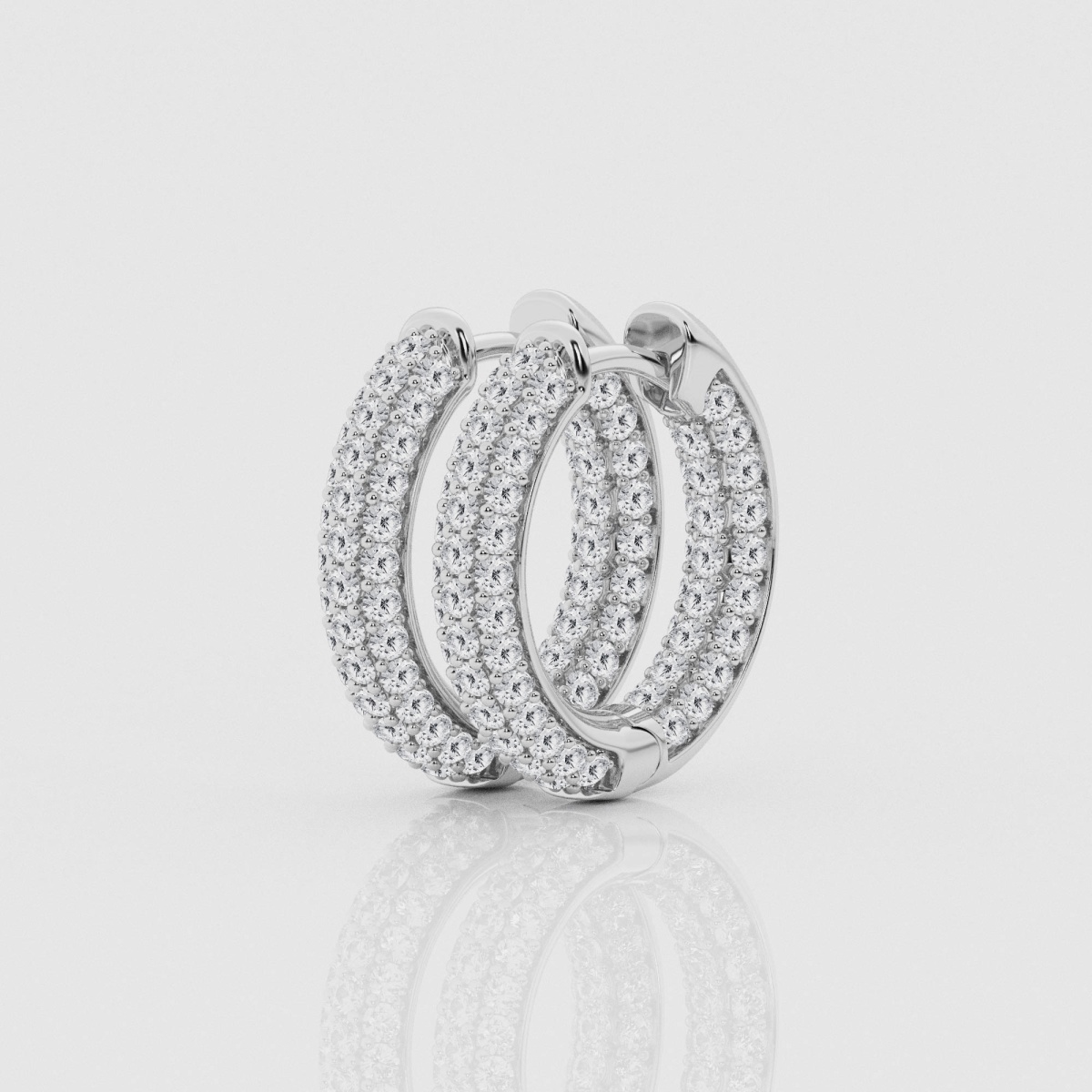 Natural Diamond | 1 ctw Round Huggie Hoop Earrings