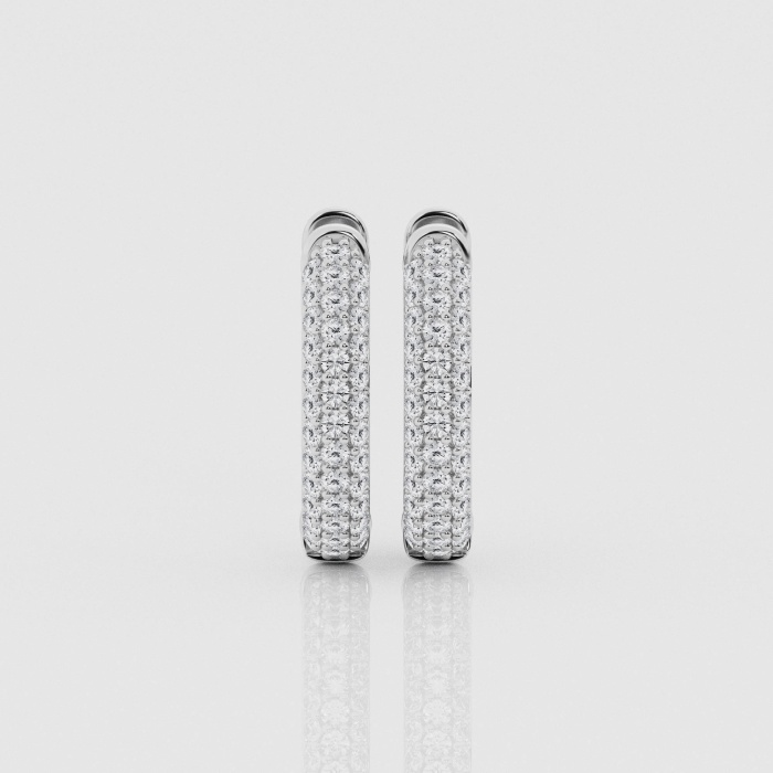 Natural Diamond | 1 ctw Round Huggie Hoop Earrings