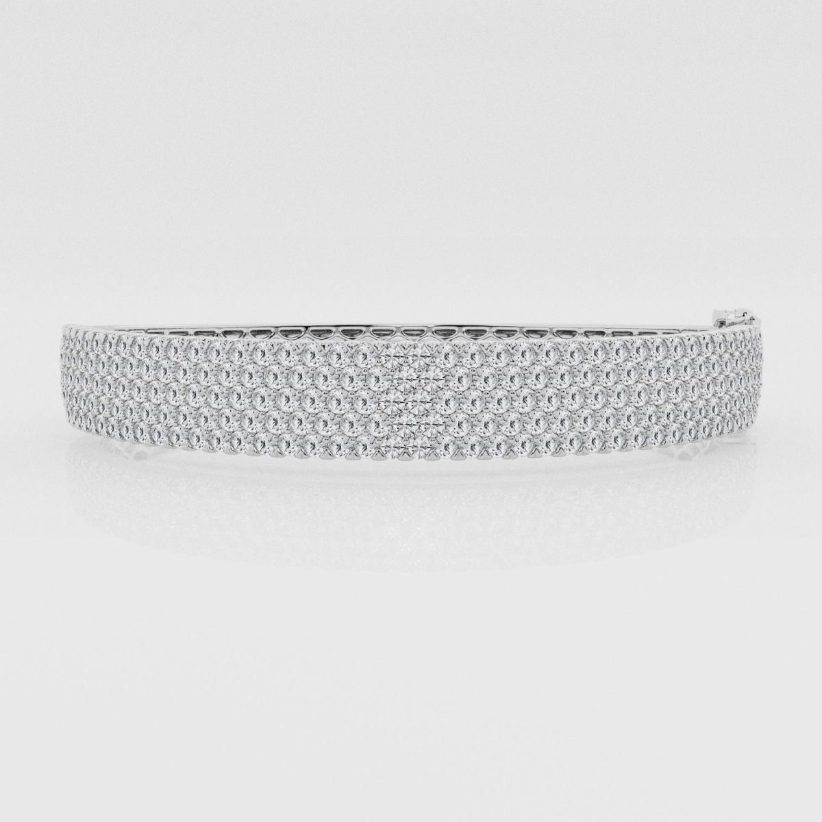 Natural Diamond | 5 ctw Round Multirow Bangle Bracelet - 7 inches