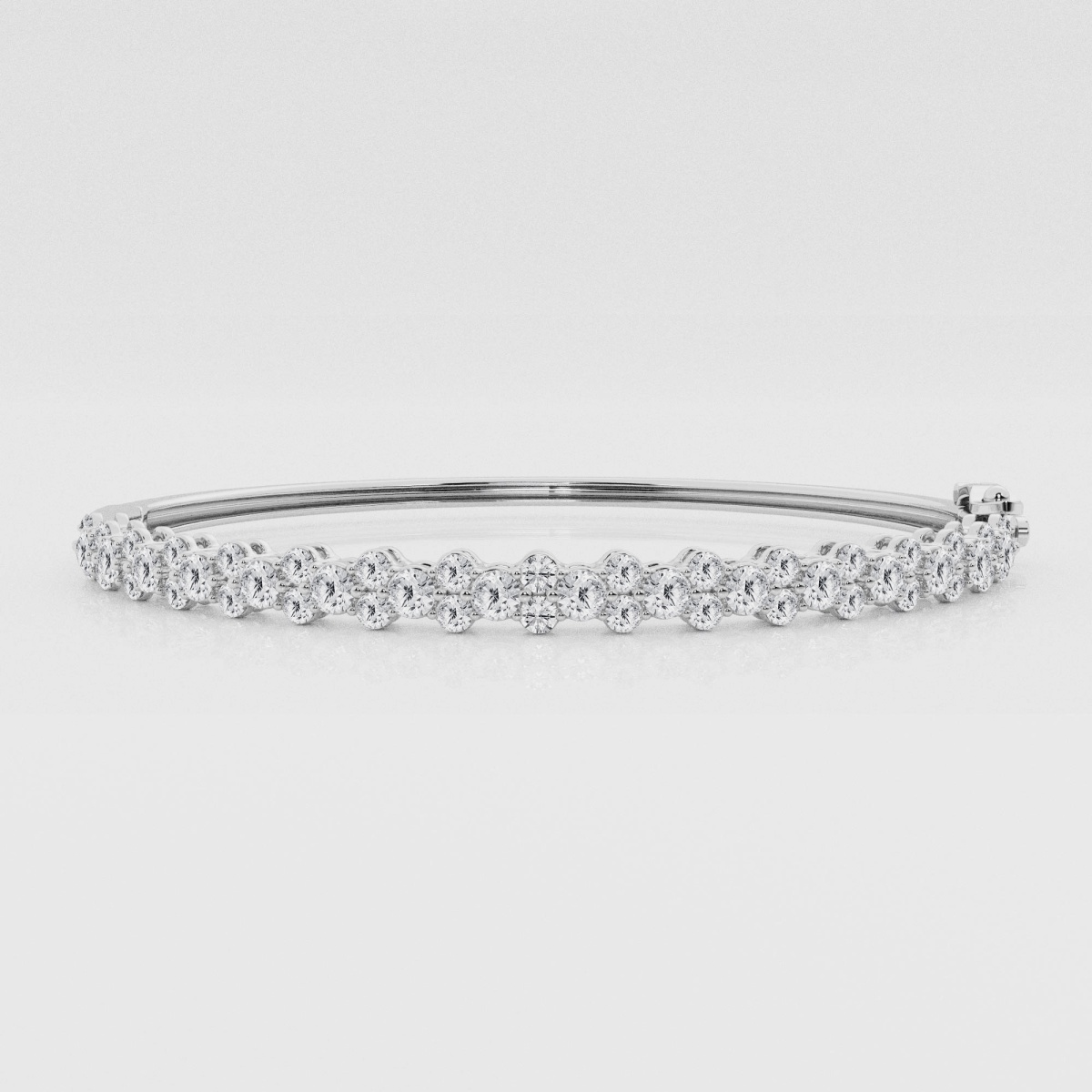 Natural Diamond | 2 1/2 ctw Round Bangle Bracelet - 7 inches