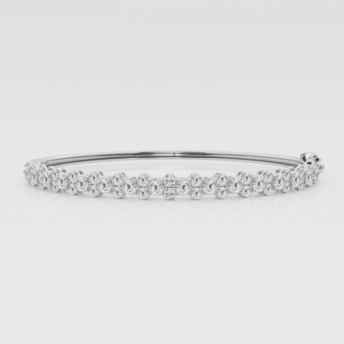 Natural Diamond | 2 1/2 ctw Round Bangle Bracelet - 7 inches