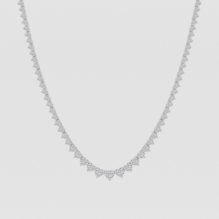 Natural Diamond | 5 ctw Round Graduated Hearts Fashion Necklace