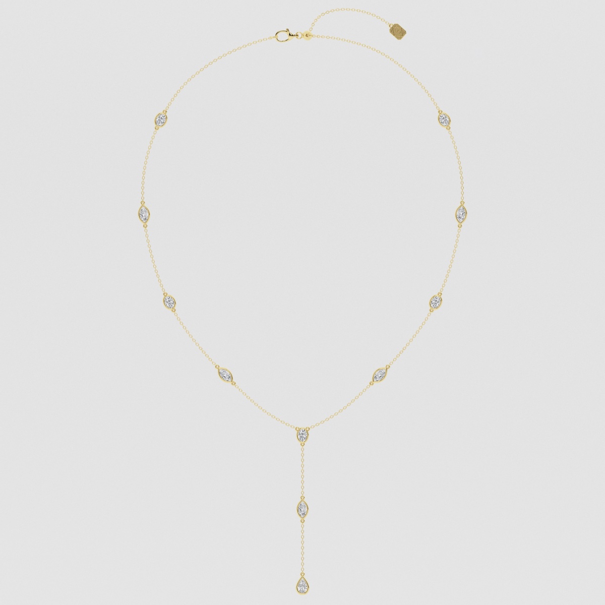 Natural Diamond | 2 1/4 ctw Mixed Fancy Cut Lariat Necklace