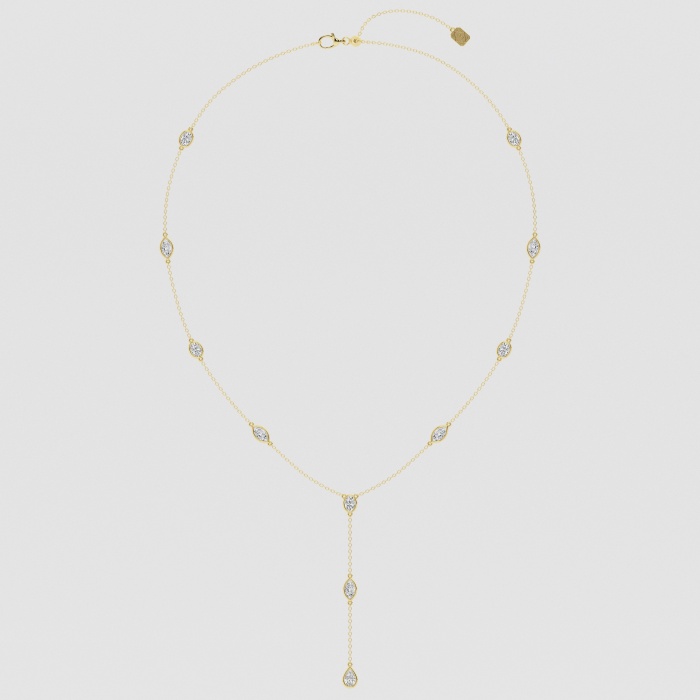 Natural Diamond | 2 1/4 ctw Mixed Fancy Cut Lariat Necklace