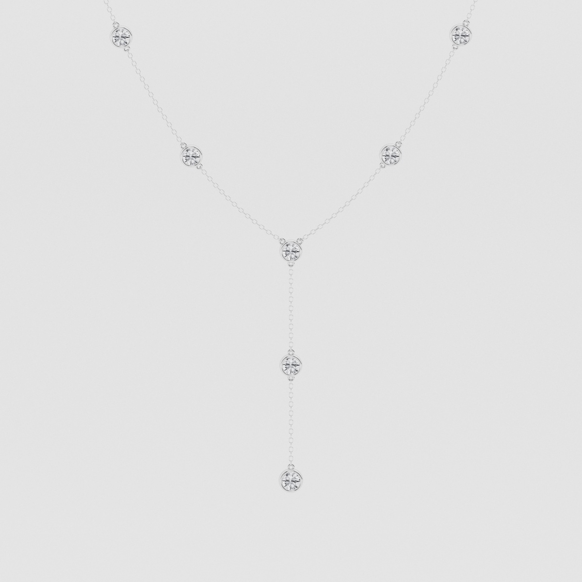 Natural Diamond | 2 1/4 ctw Round Lariat Necklace