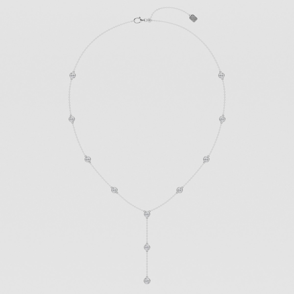 Natural Diamond | 2 1/4 ctw Round Lariat Necklace