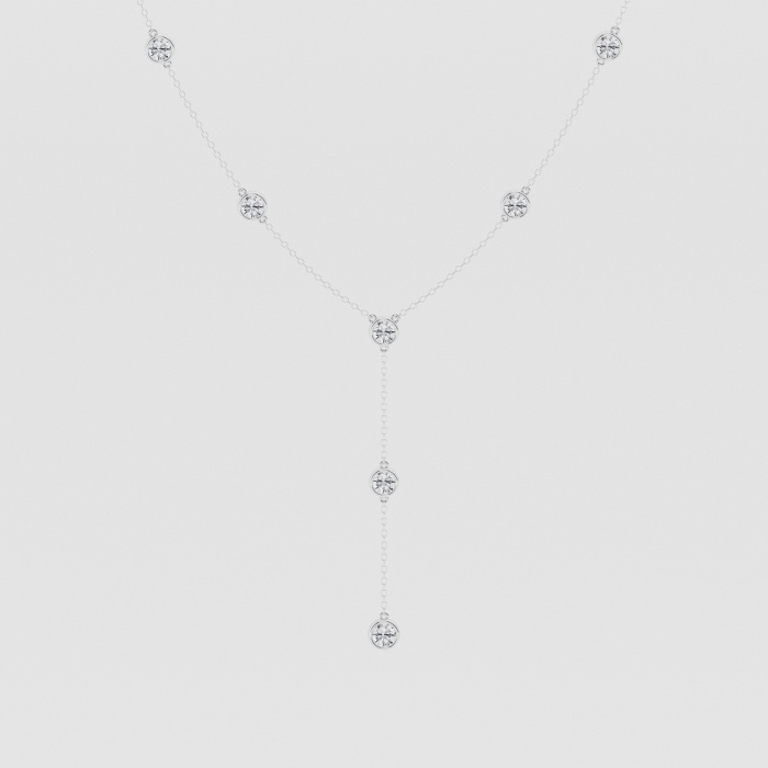 Natural Diamond | 2 1/4 ctw Round Lariat Necklace