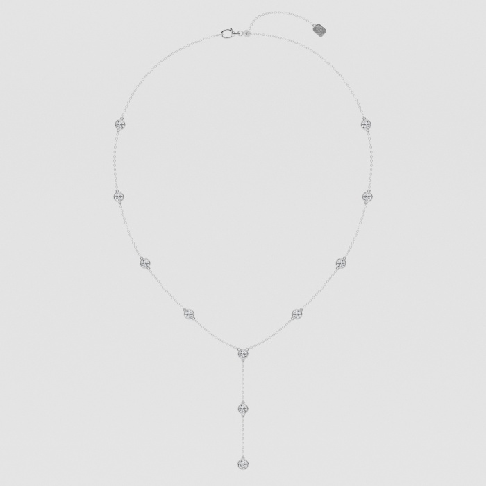 Natural Diamond | 2 1/4 ctw Round Lariat Necklace