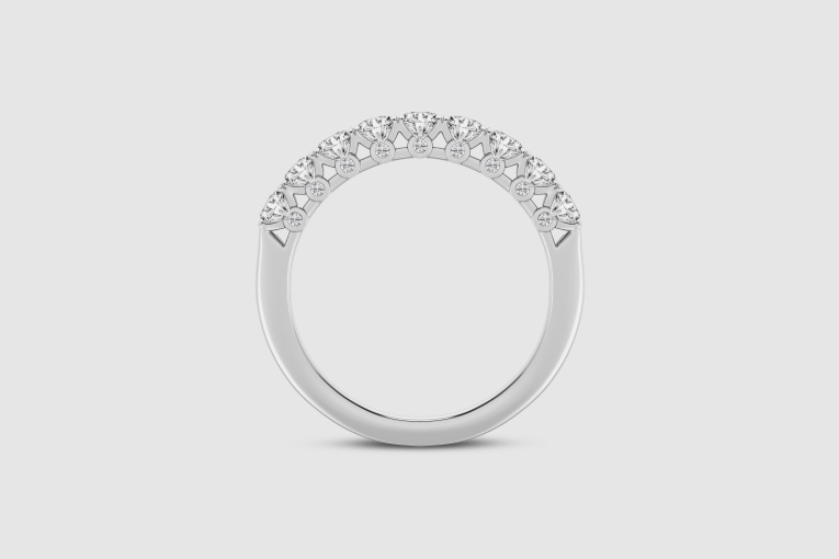 3/4 ctw Round Natural Side Diamonds Royal Crown Anniversary Band