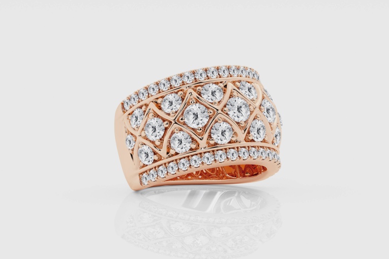 2 1/2 ctw Round Natural Diamond Vintage Fashion Band