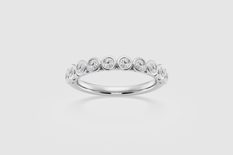 1/2 ctw Round Natural Diamond Bezel Set Martini Anniversary Band