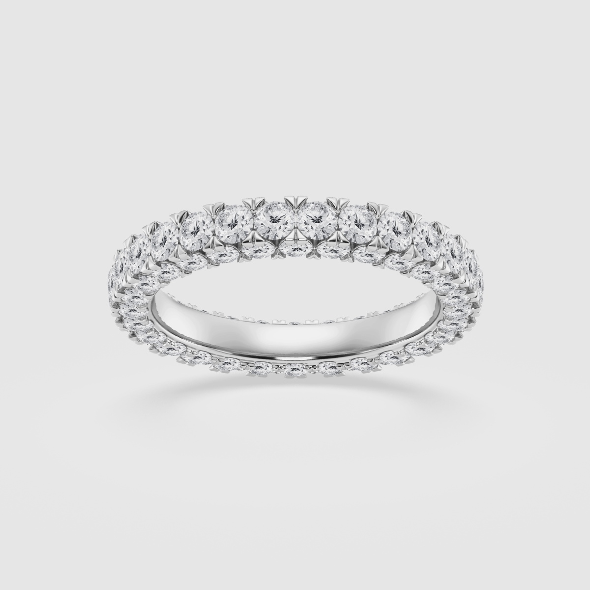 3 1/6 ctw Round Natural Diamond Three Sided Eternity Band