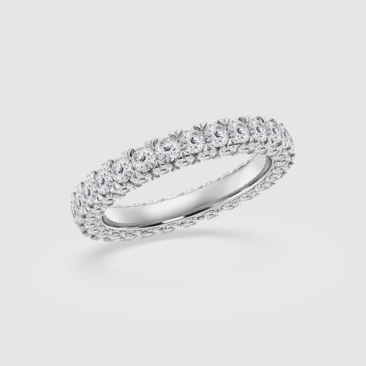 3 1/6 ctw Round Natural Diamond Three Sided Eternity Band