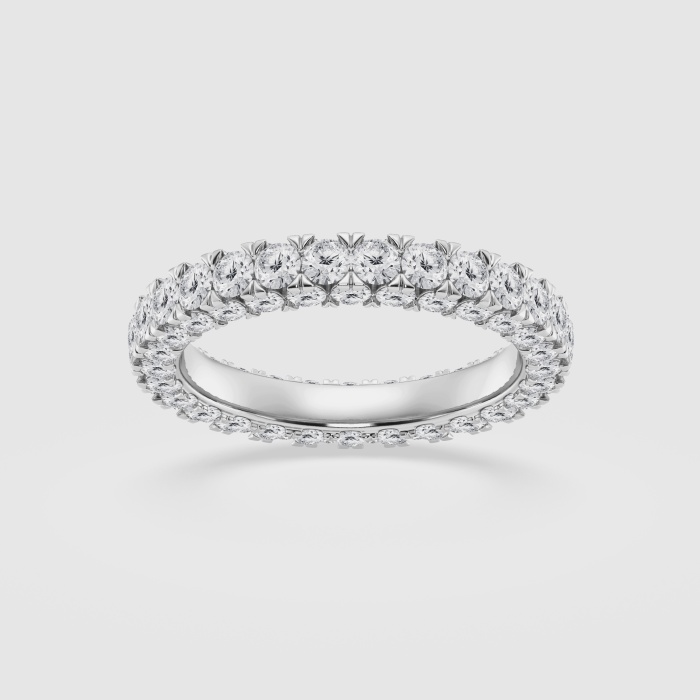 3 1/6 ctw Round Natural Diamond Three Sided Eternity Band