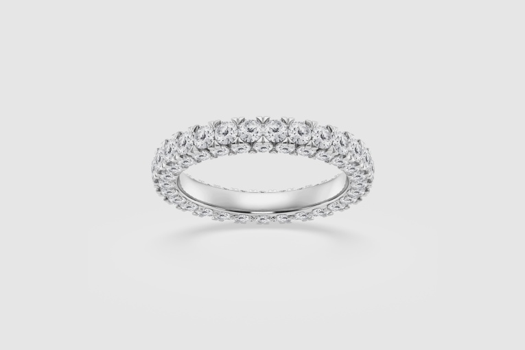 3 1/6 ctw Round Natural Diamond Three Sided Eternity Band