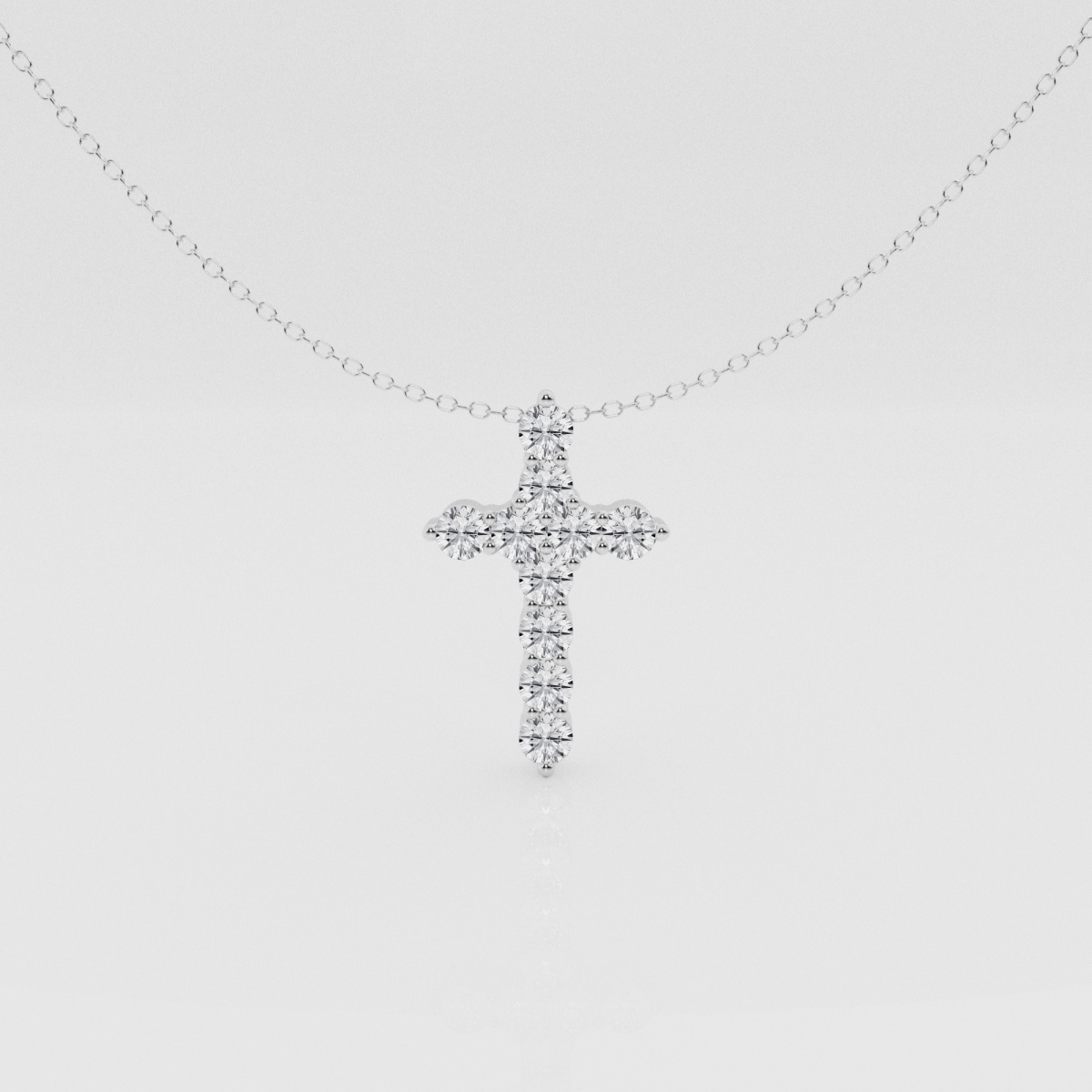 Natural Diamond | 1 ctw Round Cross Pendant