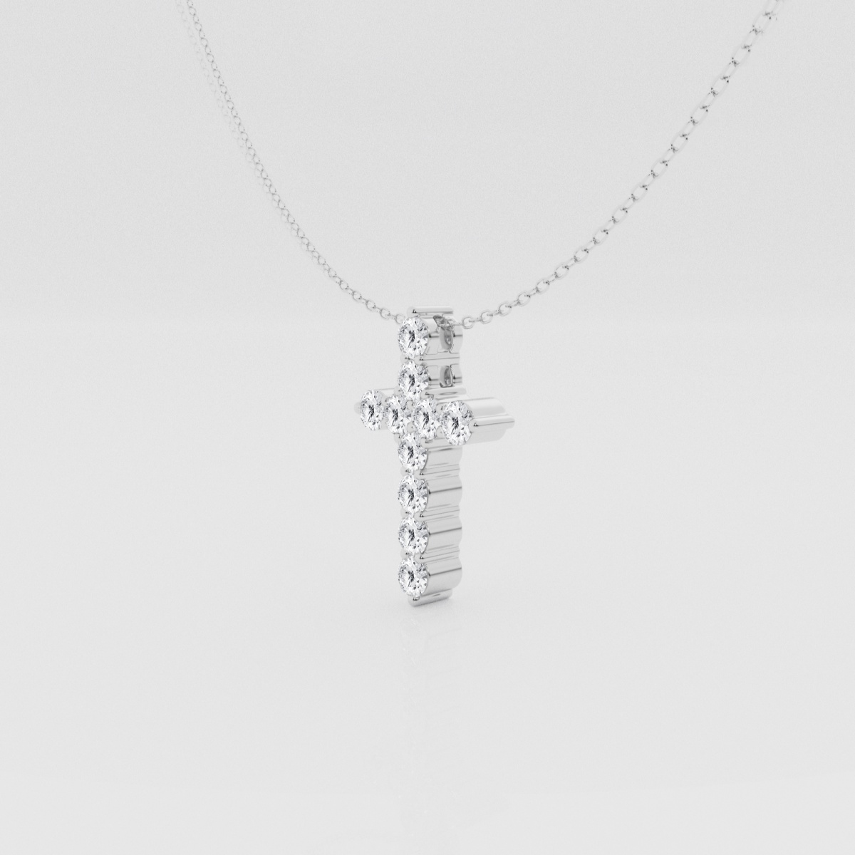 Natural Diamond | 1 ctw Round Cross Pendant