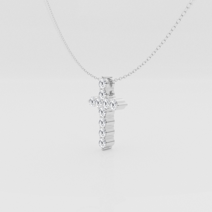 Natural Diamond | 1 ctw Round Cross Pendant