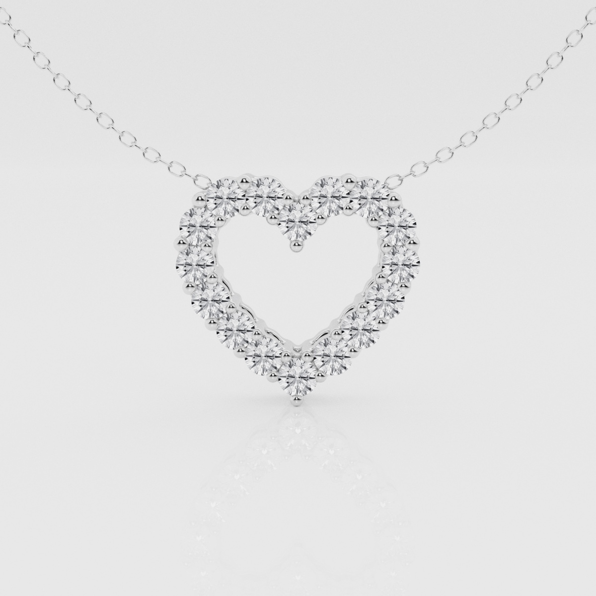 Natural Diamond | 1 ctw Round Heart Pendant