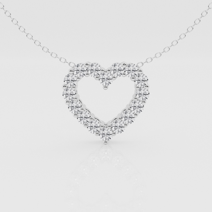 Natural Diamond | 1 ctw Round Heart Pendant