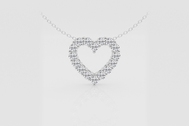 Natural Diamond | 1 ctw Round Heart Pendant