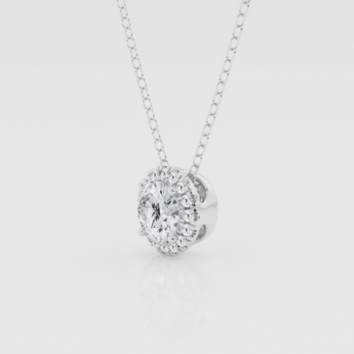 Natural Diamond | 1/2 ctw Round 4-Prong Halo Pendant