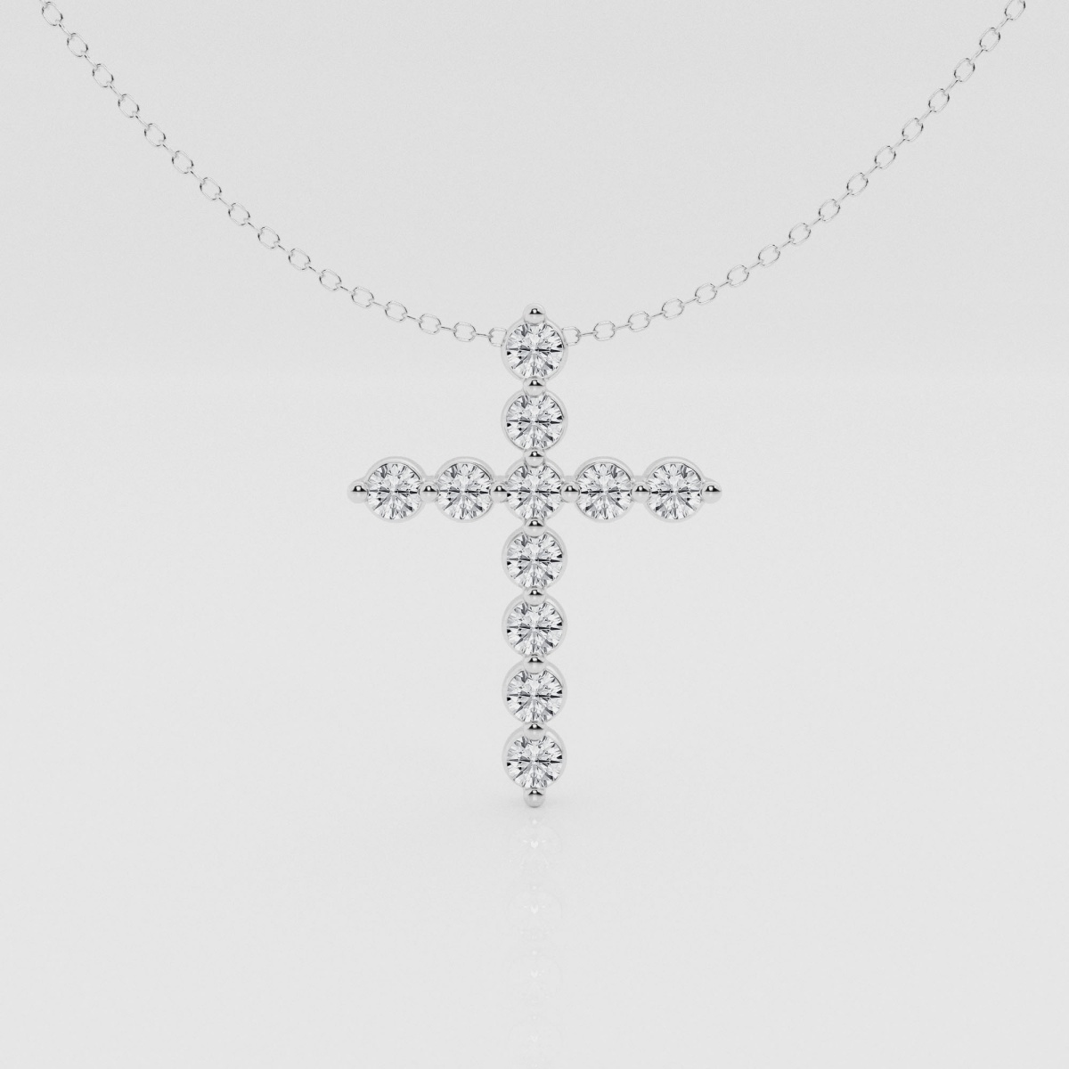 Natural Diamond | 1 ctw Round Cross Pendant