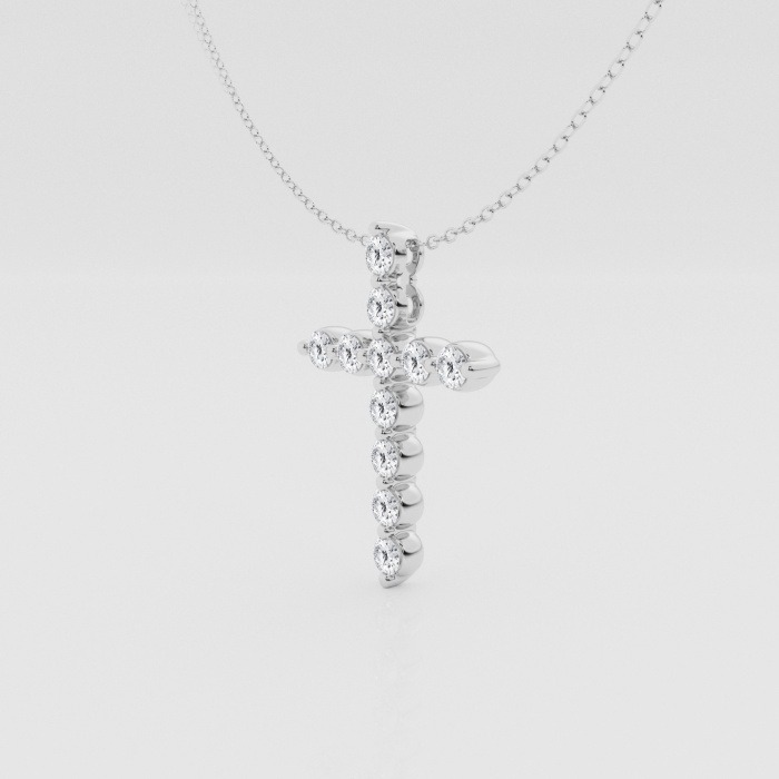 Natural Diamond | 1 ctw Round Cross Pendant