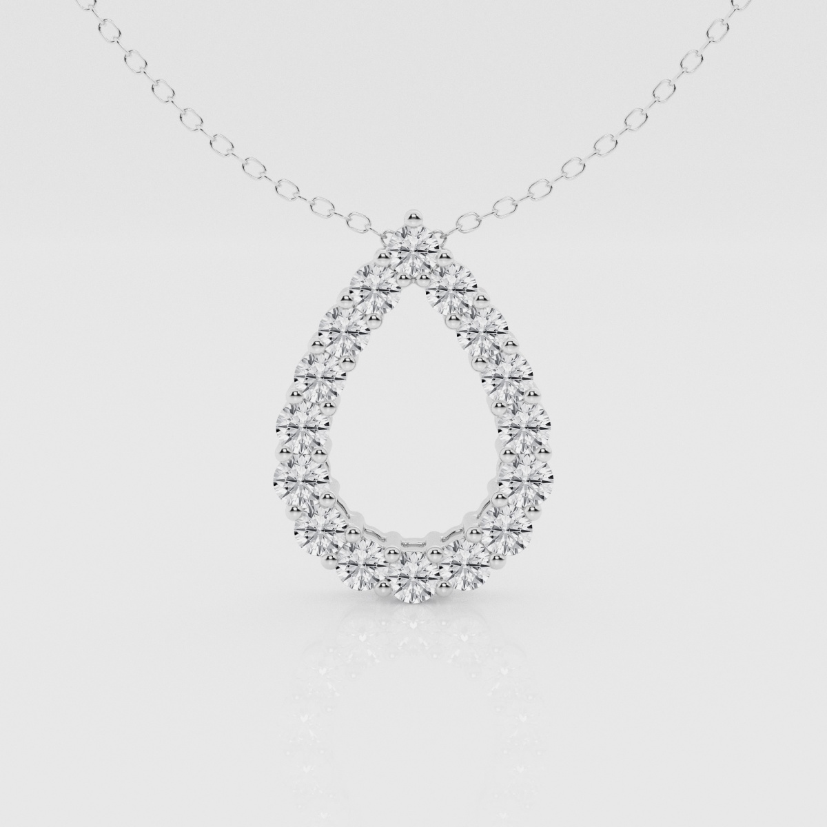 Natural Diamond | 1 ctw Round Tear Drop Fashion Pendant