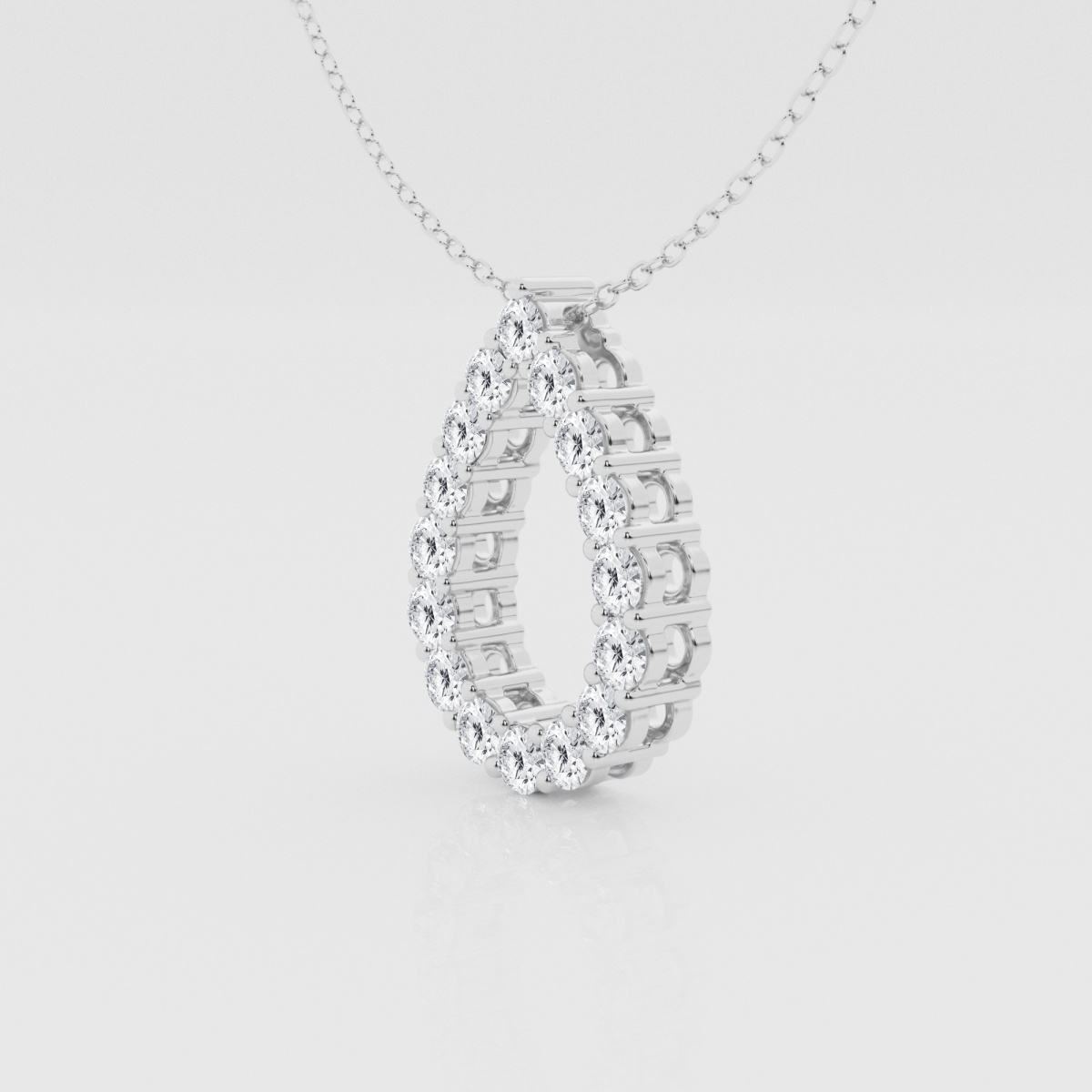 Natural Diamond | 1 ctw Round Tear Drop Fashion Pendant