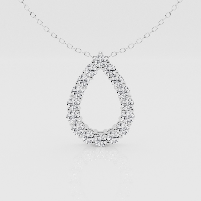 Natural Diamond | 1 ctw Round Tear Drop Fashion Pendant