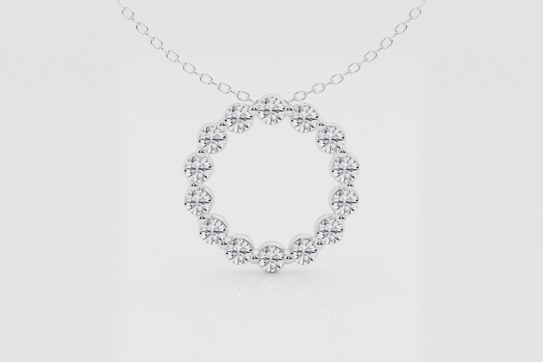 Natural Diamond | 1 ctw Round Circle Fashion Pendant