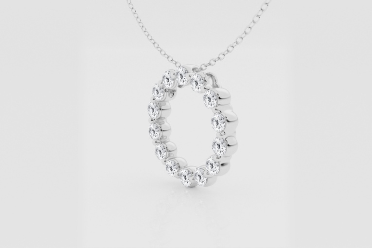 Natural Diamond | 1 ctw Round Circle Fashion Pendant