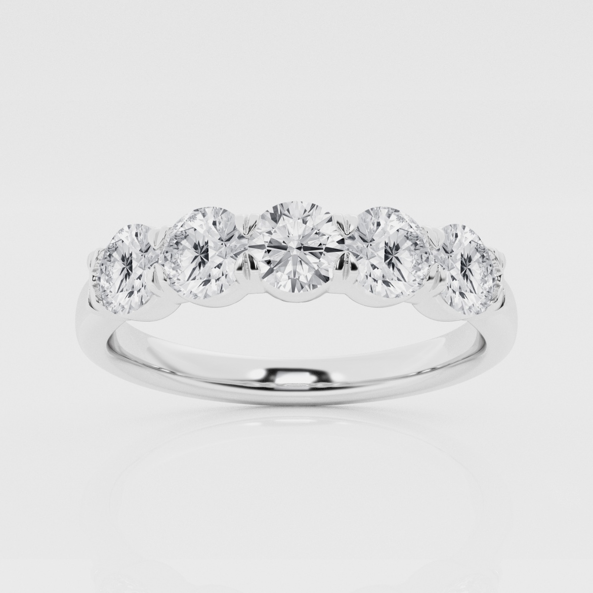 Natural Diamond | 1 ctw Round Five Stone Anniversary Band