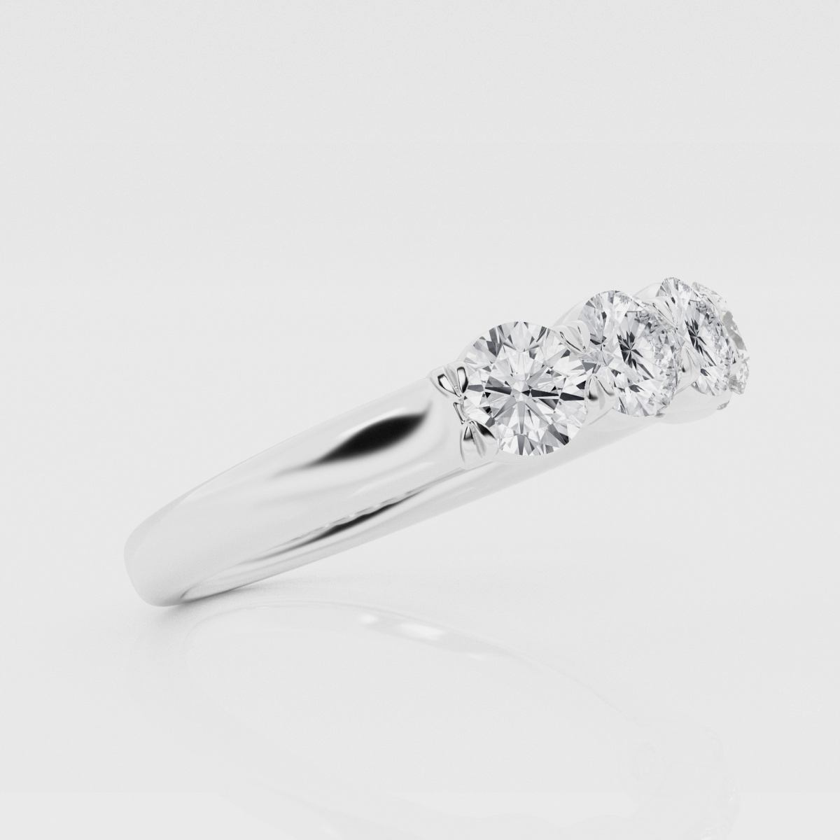 Natural Diamond | 1 ctw Round Five Stone Anniversary Band