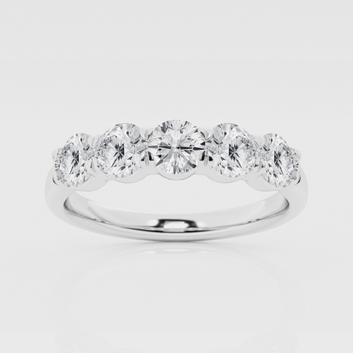 Natural Diamond | 1 ctw Round Five Stone Anniversary Band