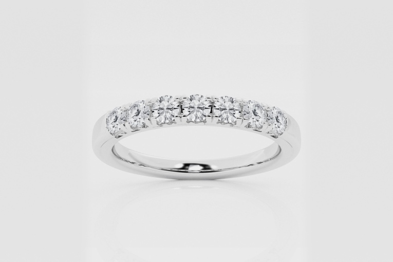 Natural Diamond | 1/2 ctw Round Seven Stone Anniversary Band