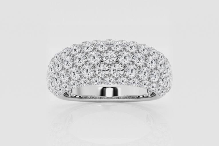 Natural Diamond | 2 1/2 ctw Round Domed Fashion Band