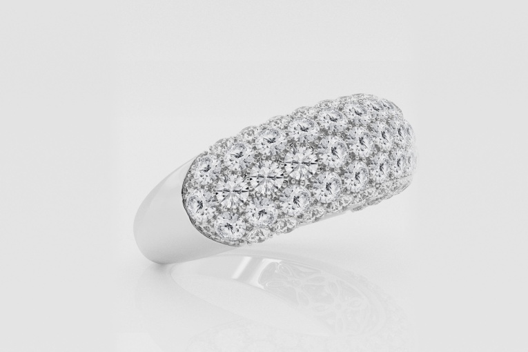 Natural Diamond | 2 1/2 ctw Round Domed Fashion Band
