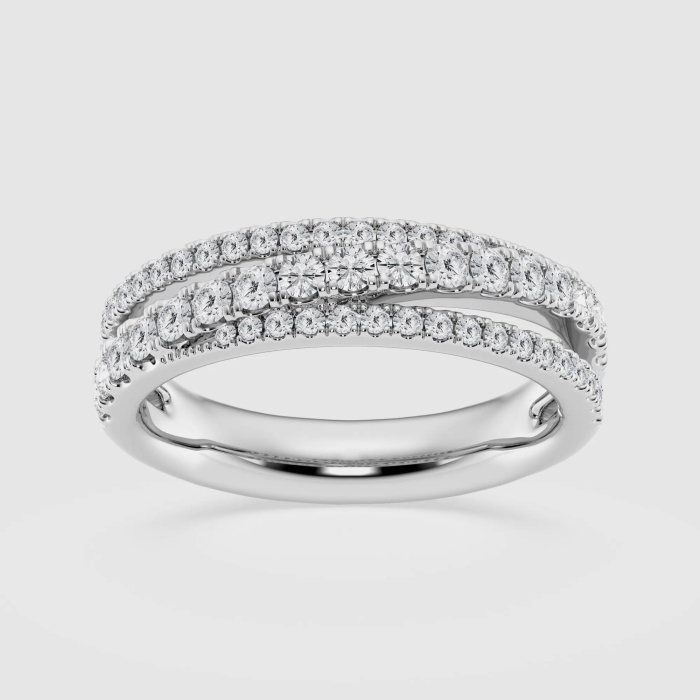 Natural Diamond | 2/3 ctw Round Crossover Fashion Band