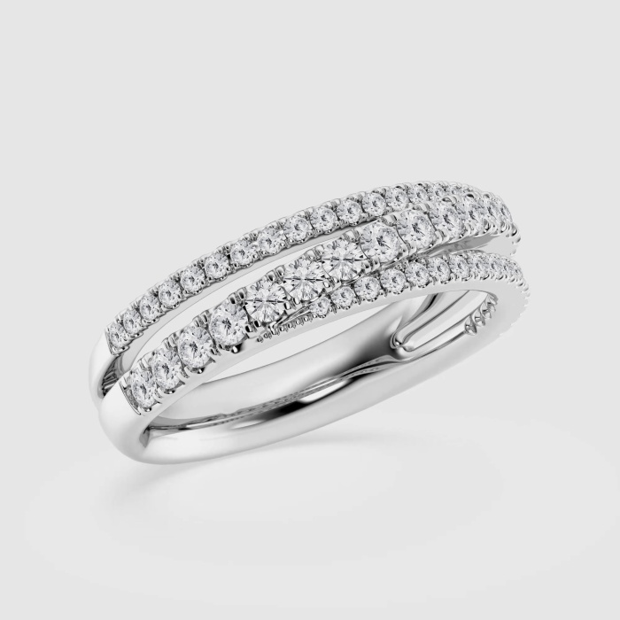 Natural Diamond | 2/3 ctw Round Crossover Fashion Band